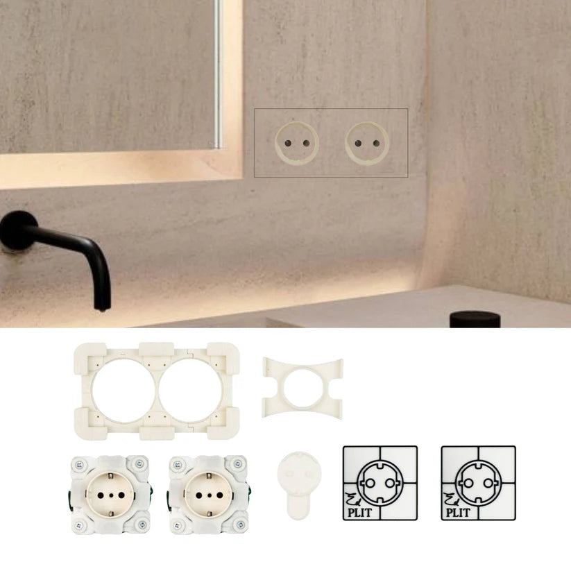 Enchufe invisible EDPLIT — Integración perfecta en superficies alicatadas
